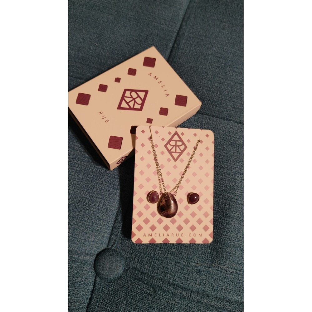 Amelia Rue Amethyst necklace and earrings set